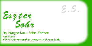 eszter sohr business card